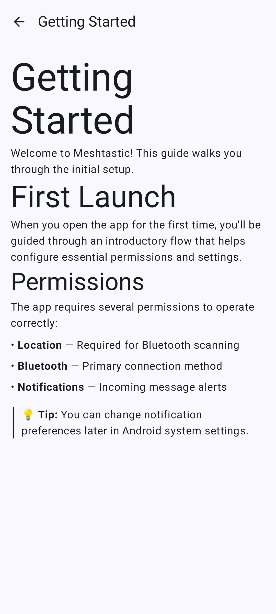 A documentation page